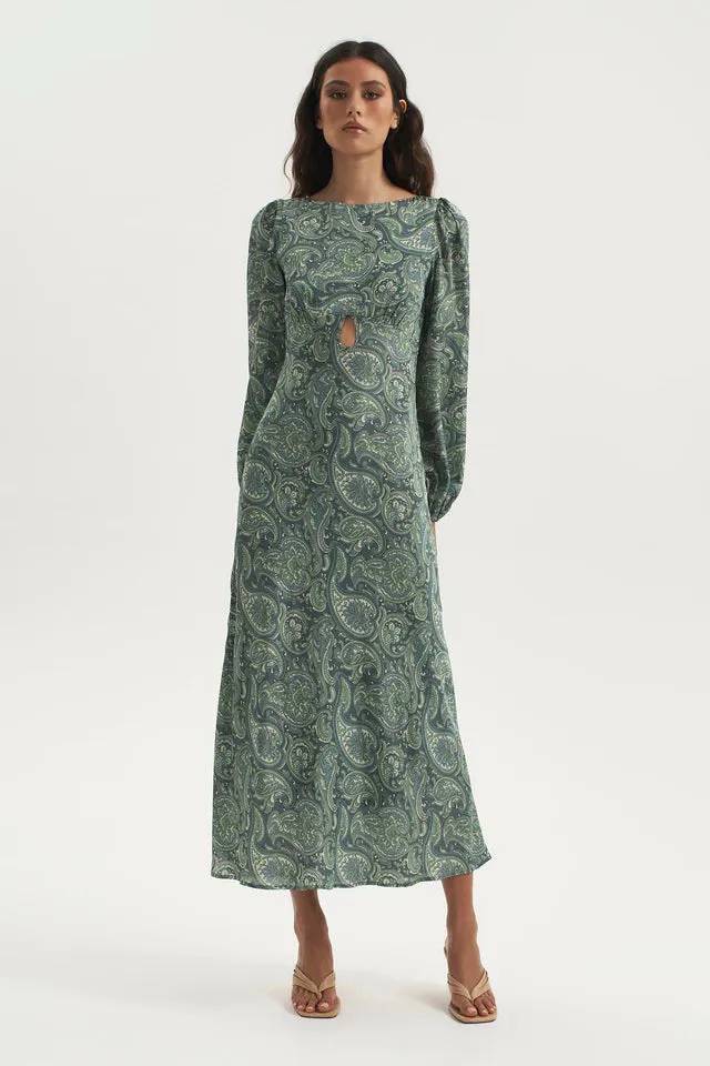 Ownley      OWNLEY -  Bethenny Bias Backless Dress (Paisley)  FINAL SALE