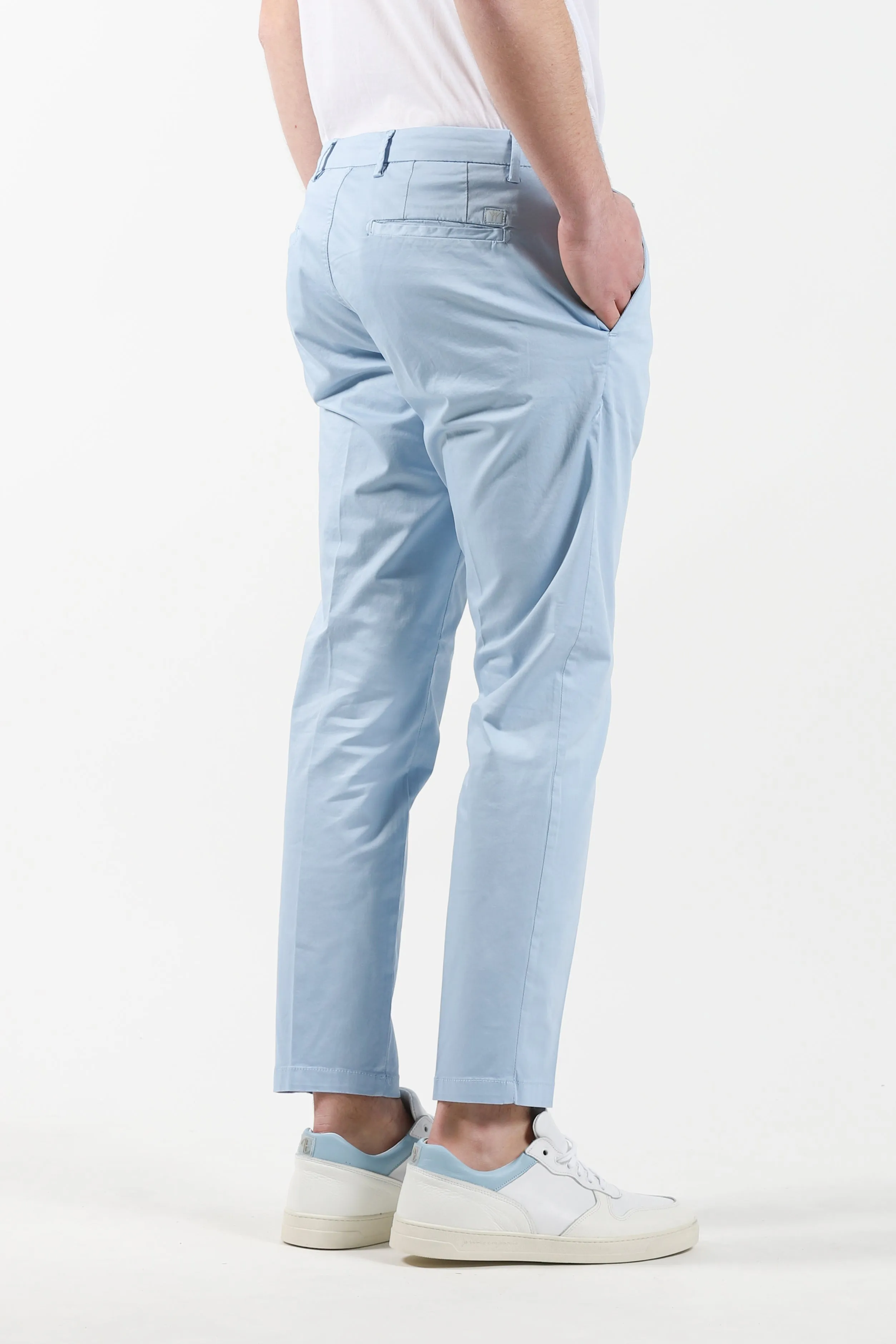 Pantalone chinos tasca America - Celeste