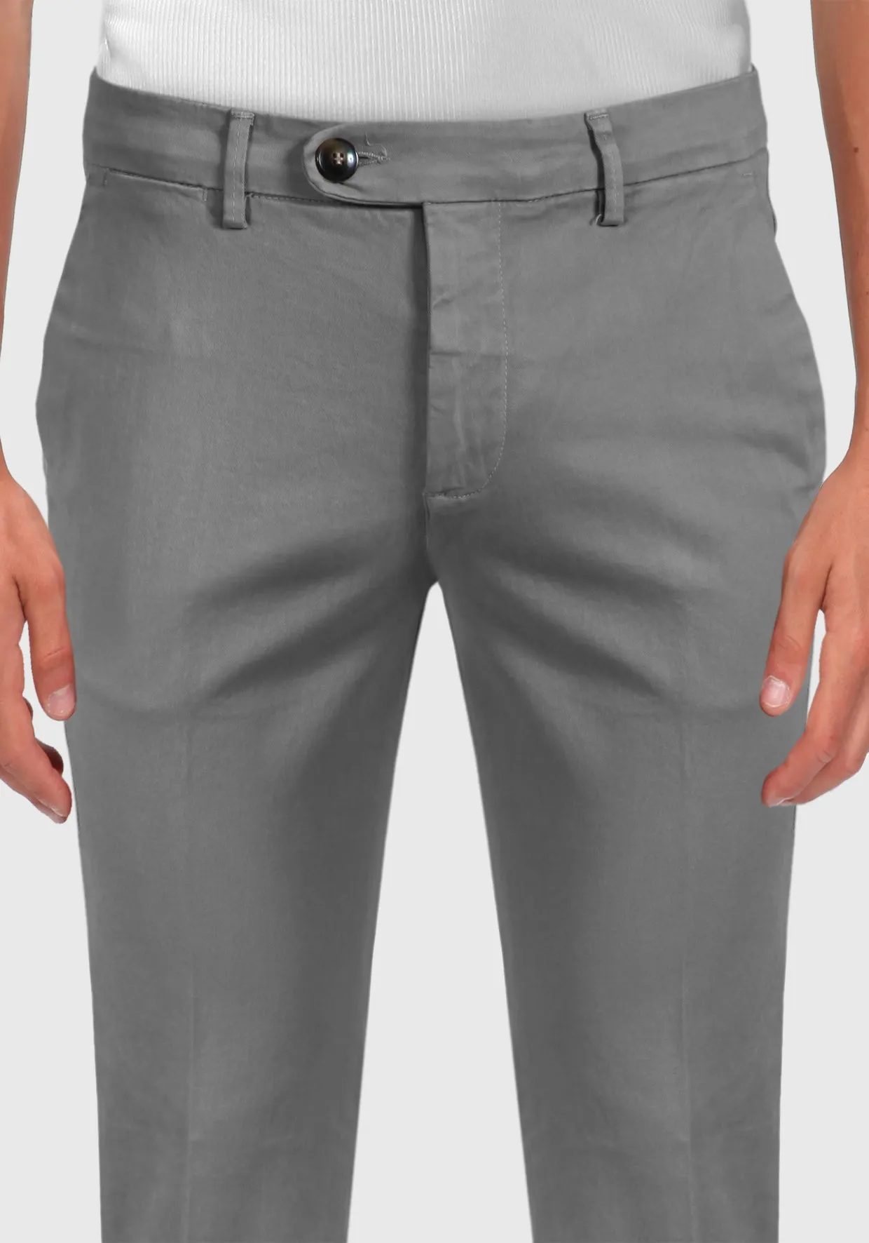 Pantalone Chinos Tasca America Cotone caldo - Grigio