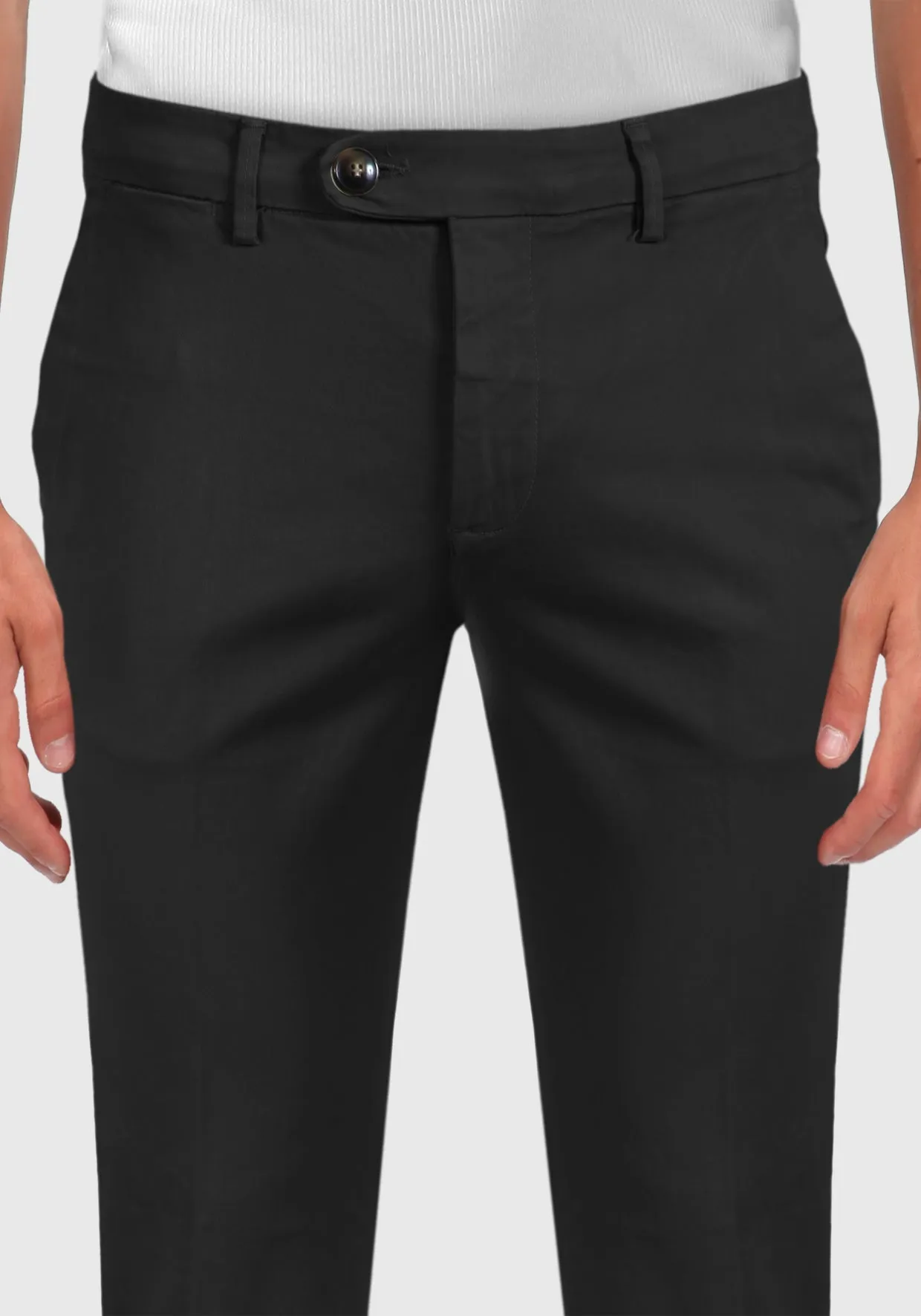 Pantalone Chinos Tasca America Cotone caldo - Nero