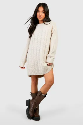 Petite Cable Knit Sweater Dress