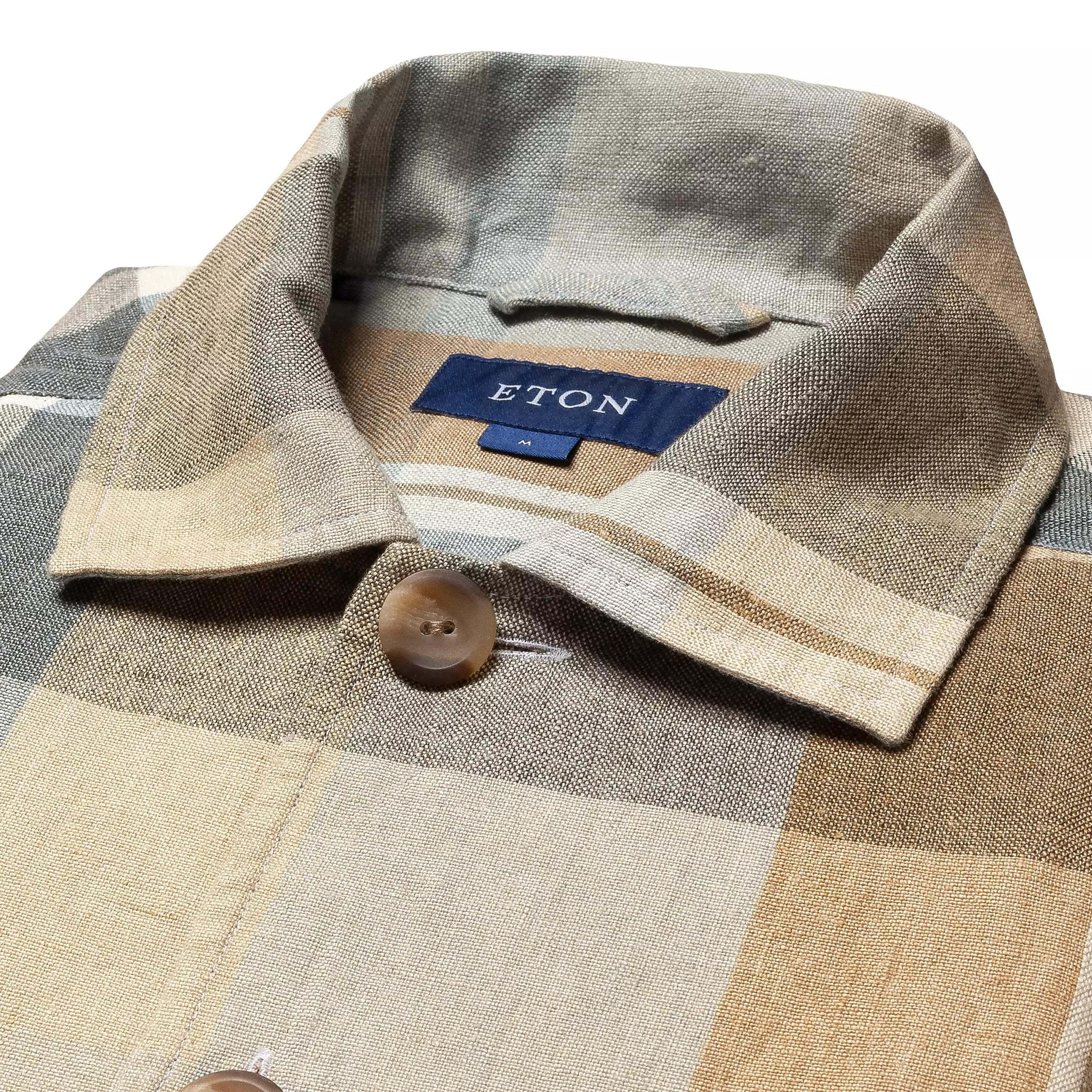 Plaid Linen Twill Overshirt