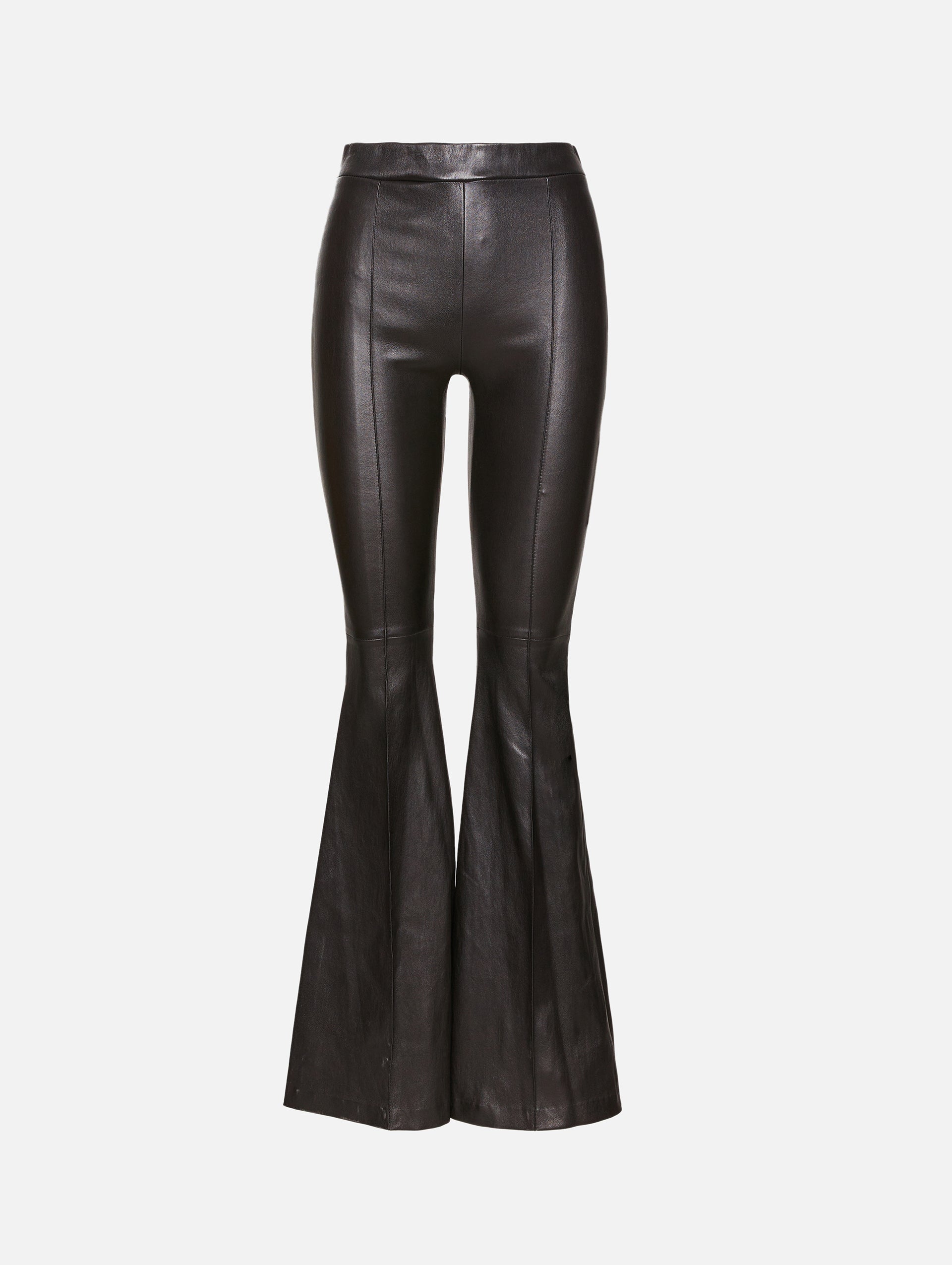 Pull On Leather Flare Pant