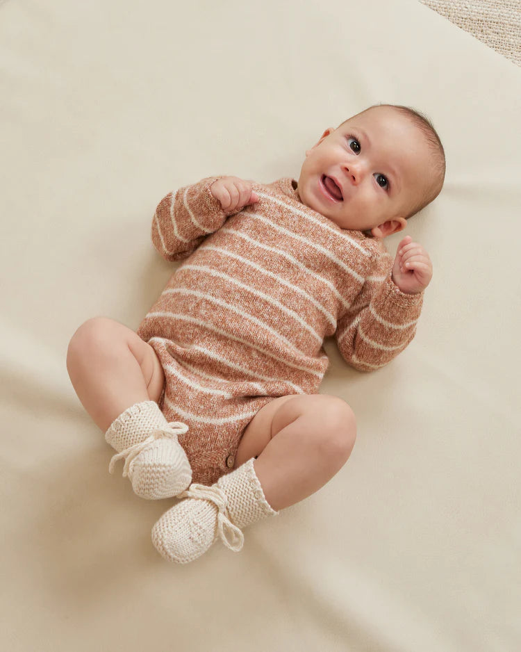 Quincy Mae - Cinnamon Stripe Riggens Romper