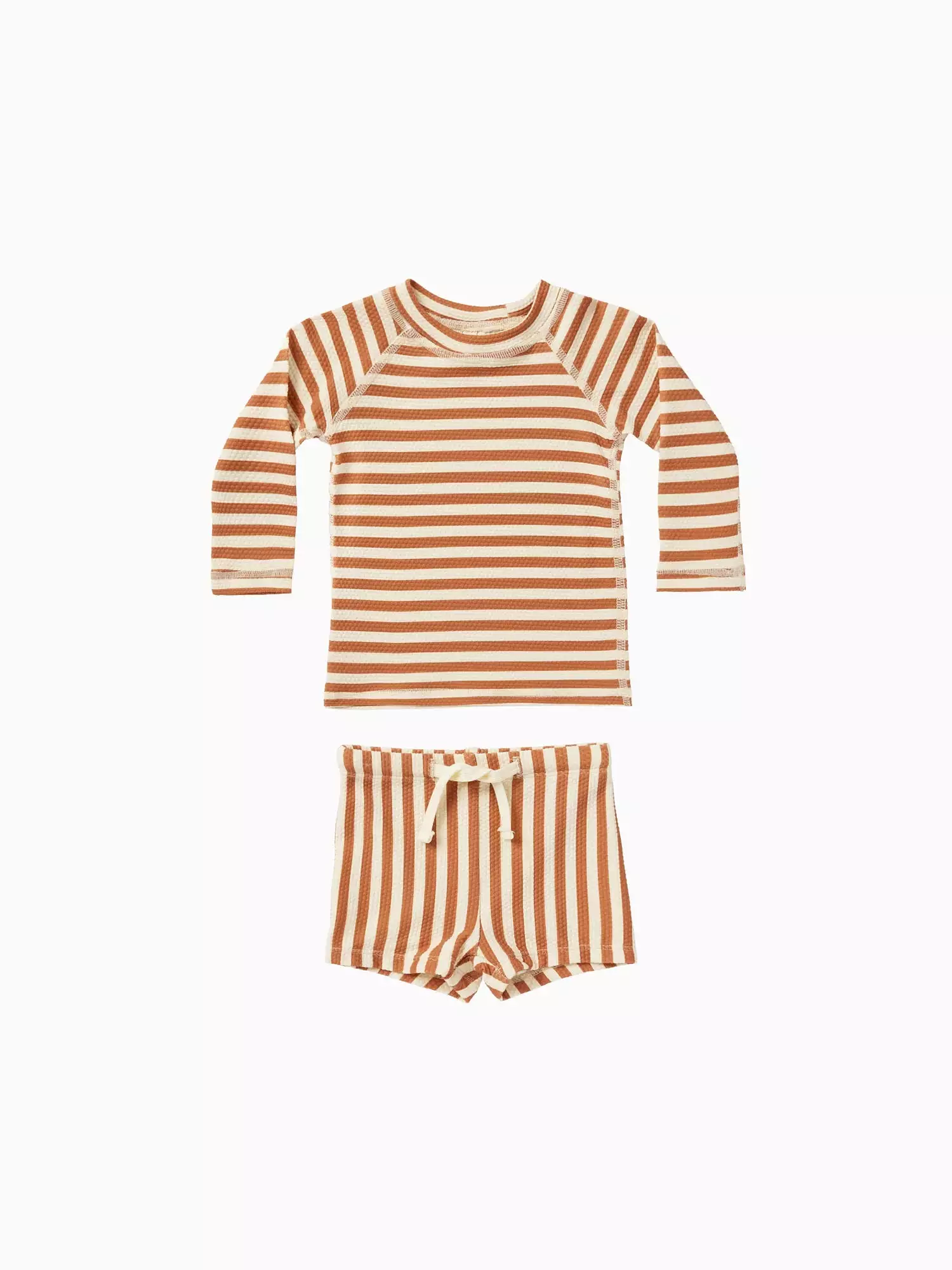 Quincy Mae - Clay Stripe Finn Rashguard + Short Set