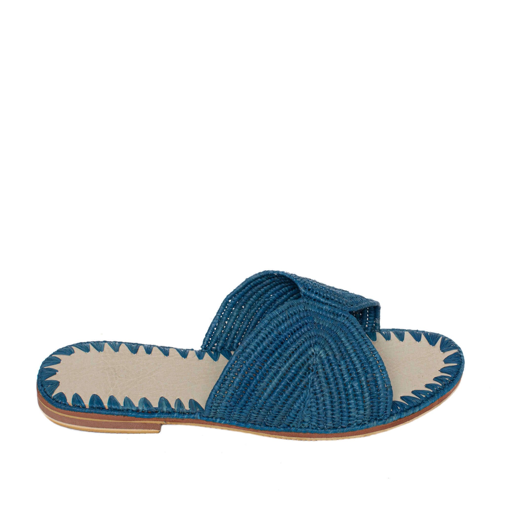 Raffia Slippers Sun and Moon in Jeans