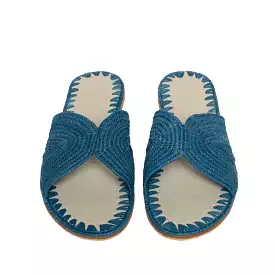 Raffia Slippers Sun and Moon in Jeans