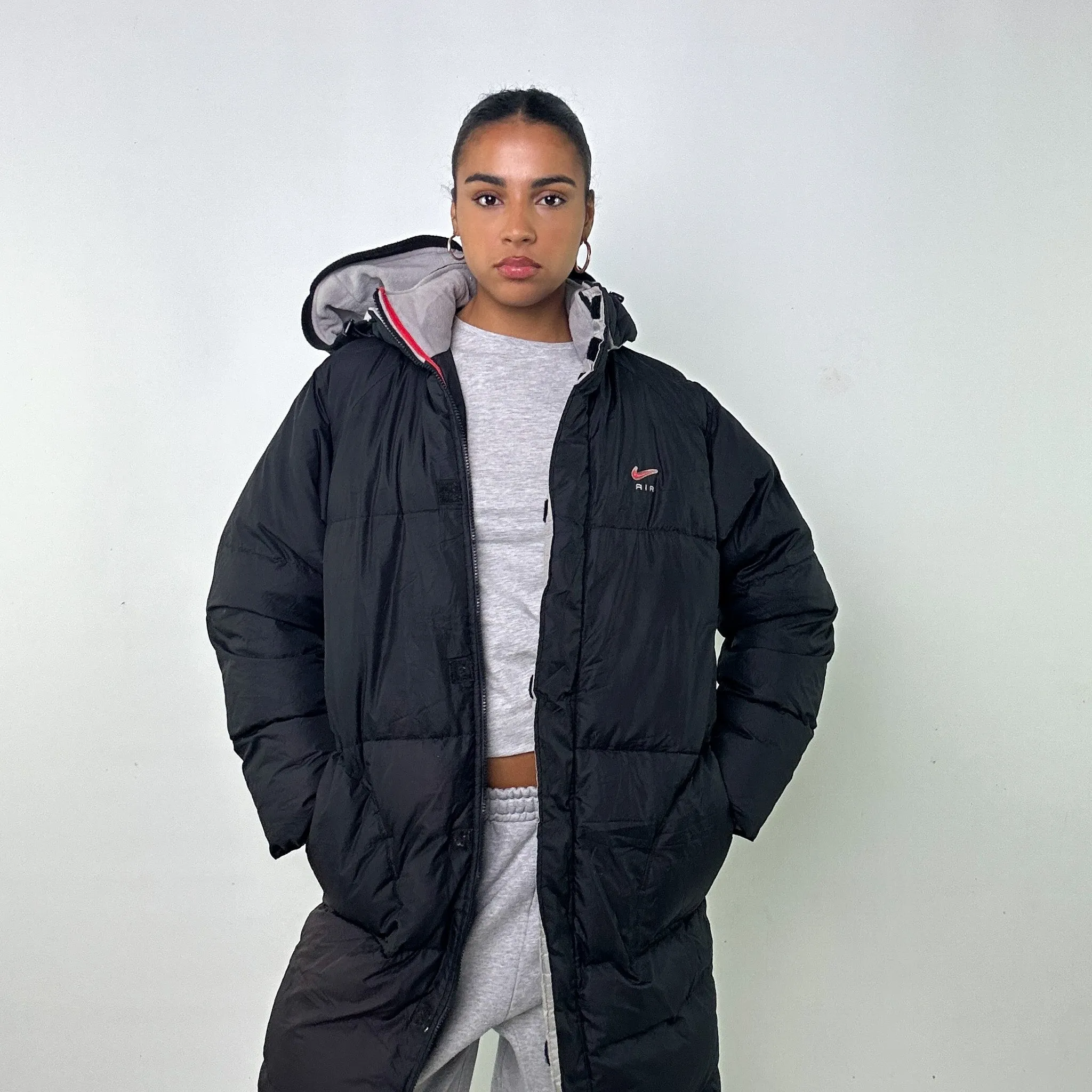 RARE Black y2ks NIKE Air Puffer Jacket Coat (S)