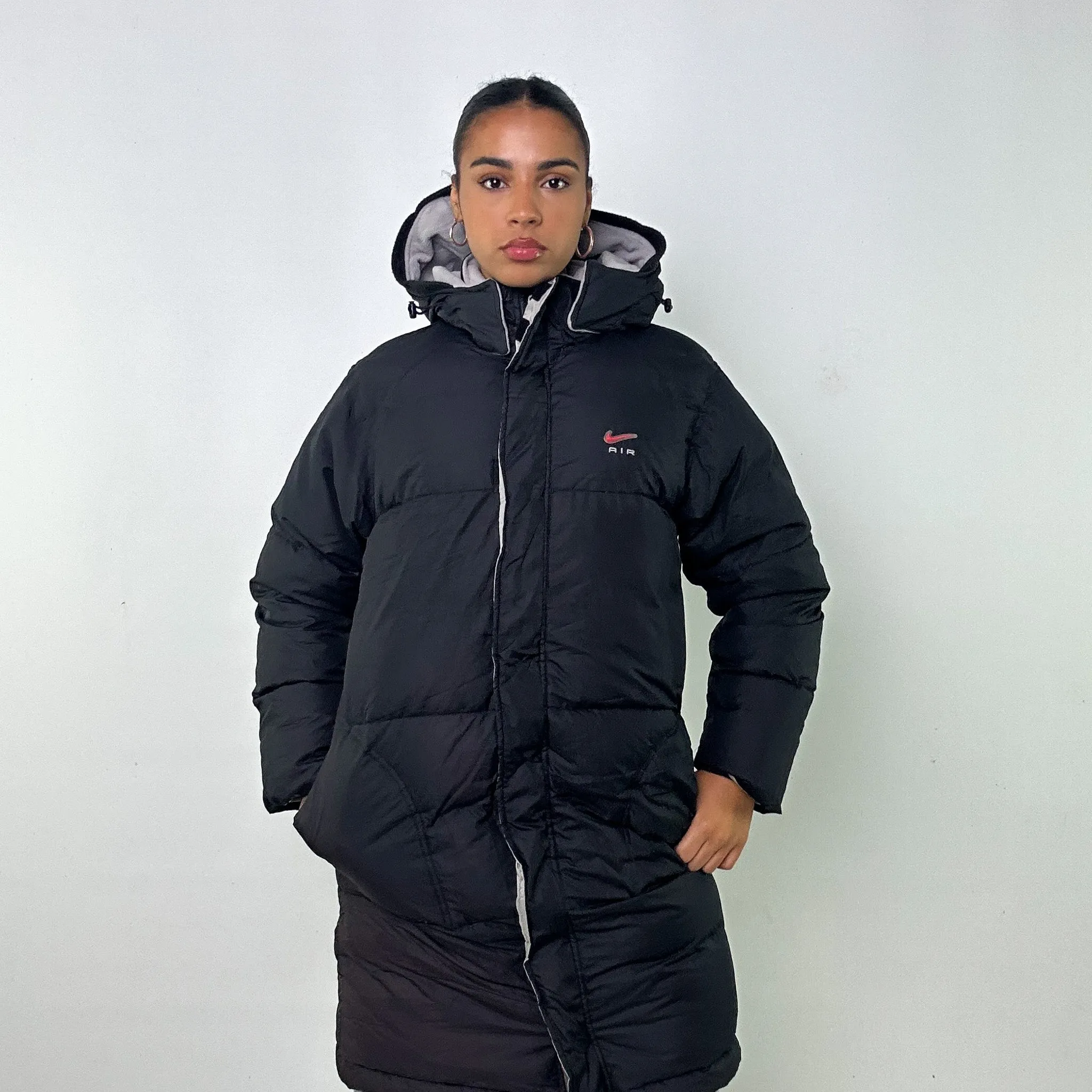 RARE Black y2ks NIKE Air Puffer Jacket Coat (S)