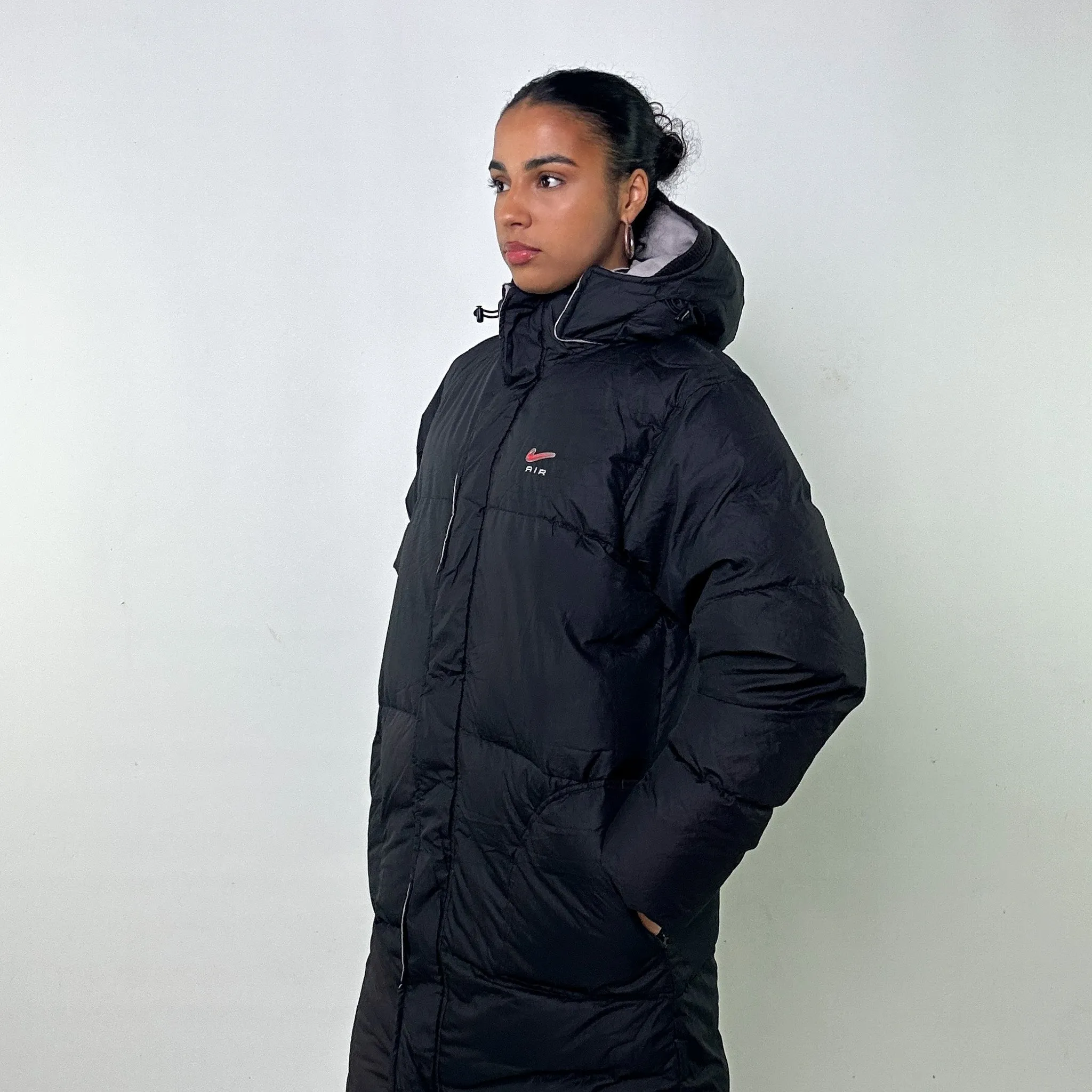 RARE Black y2ks NIKE Air Puffer Jacket Coat (S)