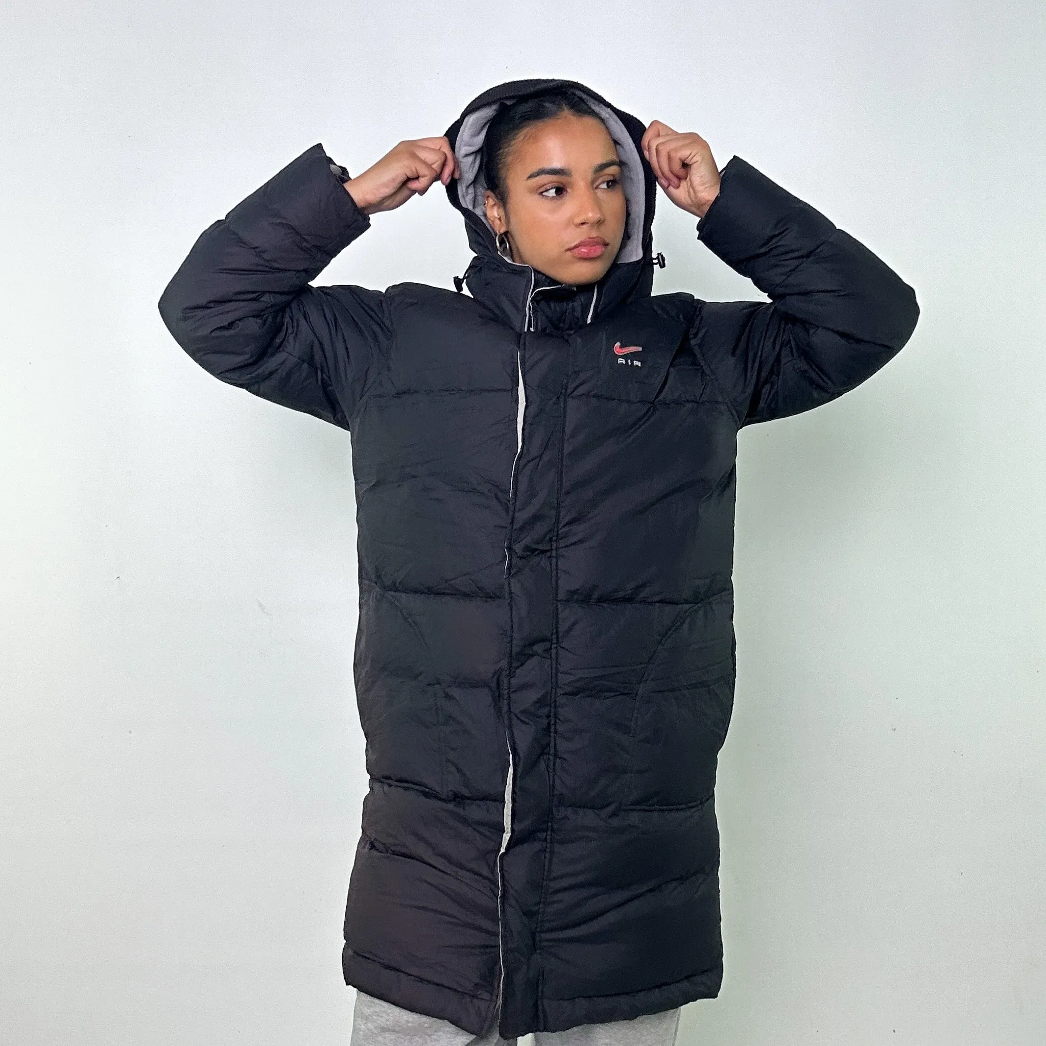 RARE Black y2ks NIKE Air Puffer Jacket Coat (S)