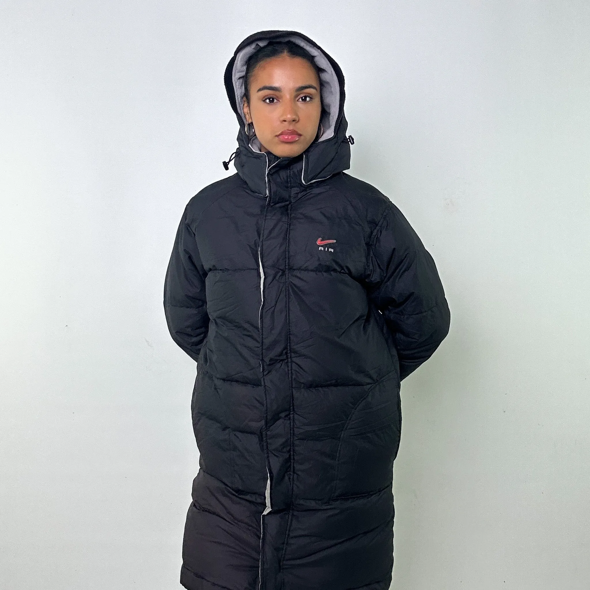 RARE Black y2ks NIKE Air Puffer Jacket Coat (S)