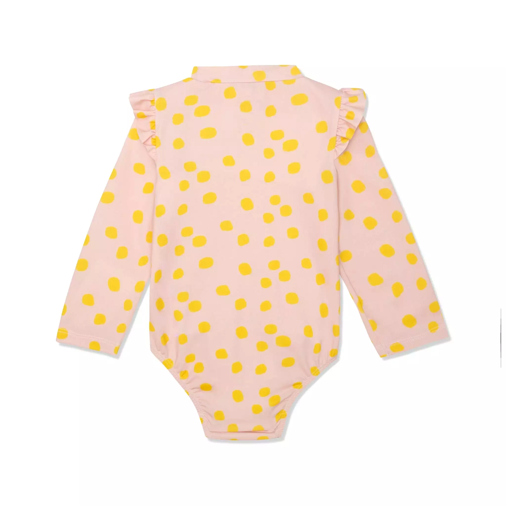 Recycled Polyester Sepia Dotted Zipped Baby Rashguard