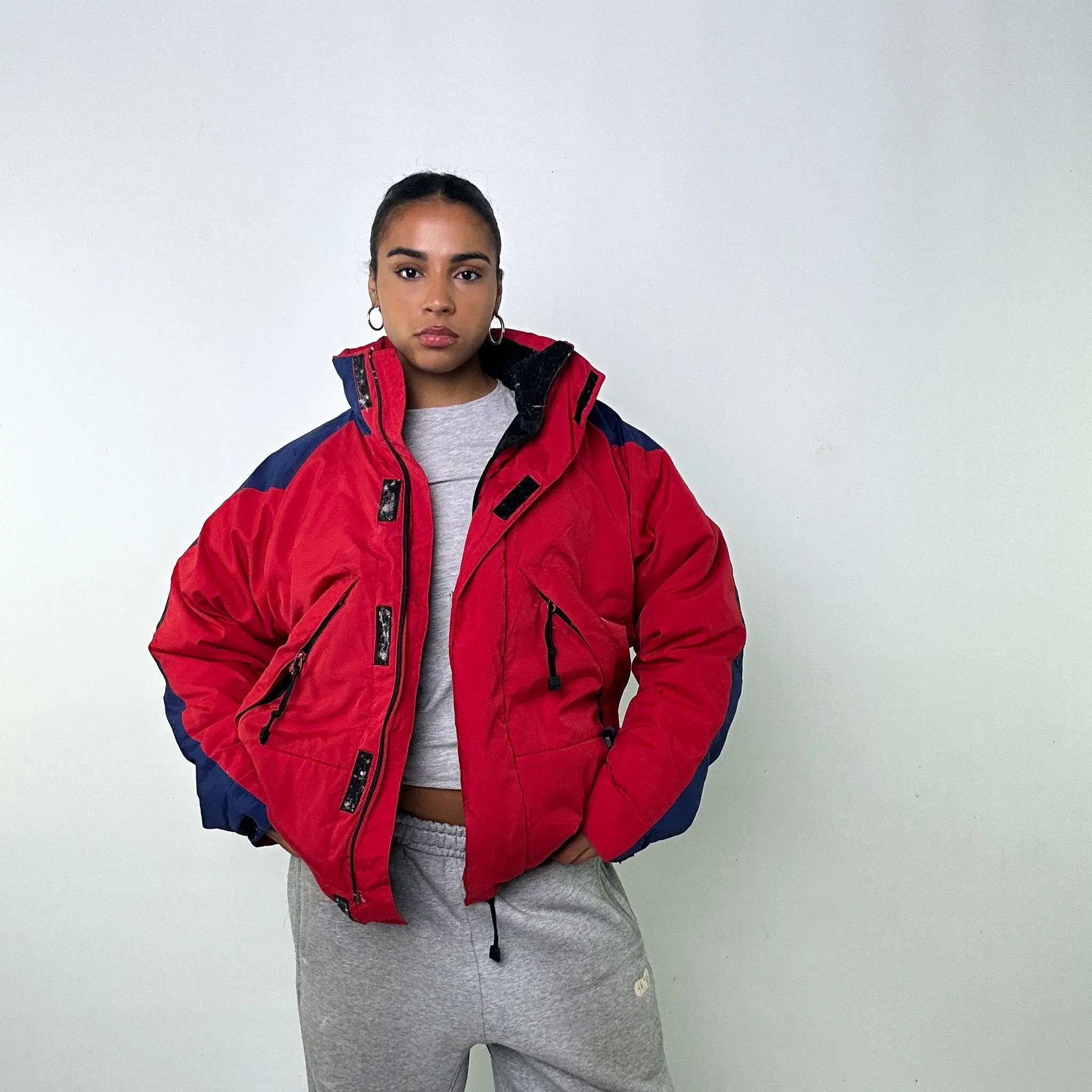 Red 90s Polo Jeans Ralph Lauren Puffer Jacket Coat (L)