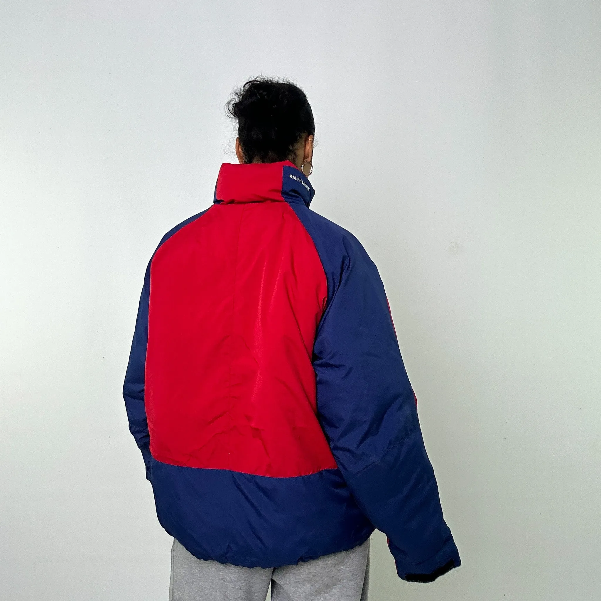 Red 90s Polo Jeans Ralph Lauren Puffer Jacket Coat (L)