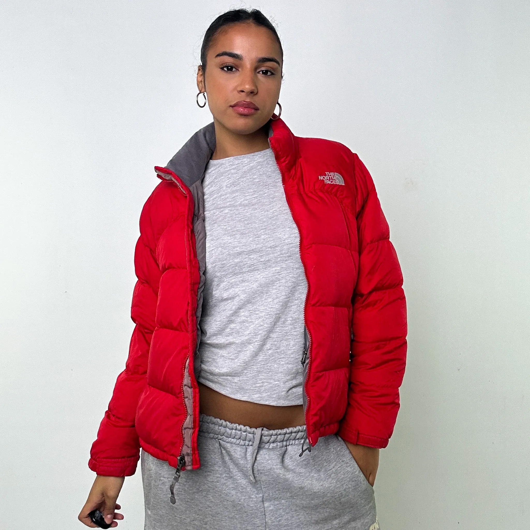 Red y2ks The North Face 700 Series Puffer Jacket Coat (S)