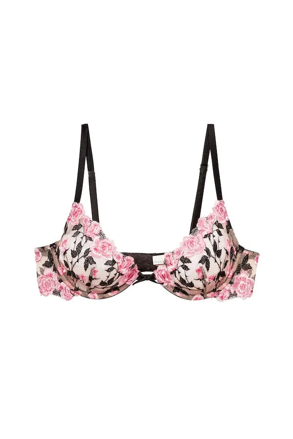 Roses and Thorns Demi Bra Black