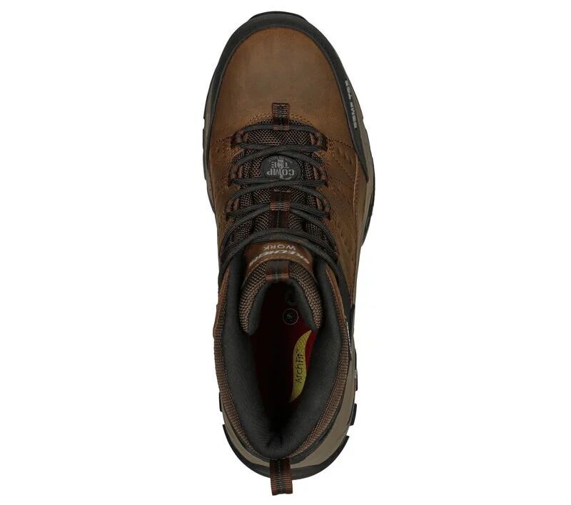 Skechers Men's Tarver Composite Toe Waterproof Work Boot in Brown