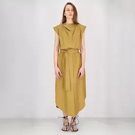 SLEEVELESS DRESS MUSTARD