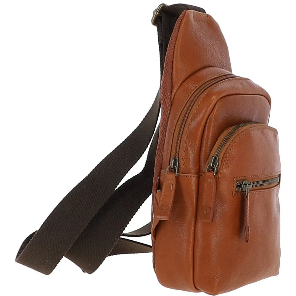 Small Mayfair Hi Veg Leather Sling Bag Tempo Tan : 8147