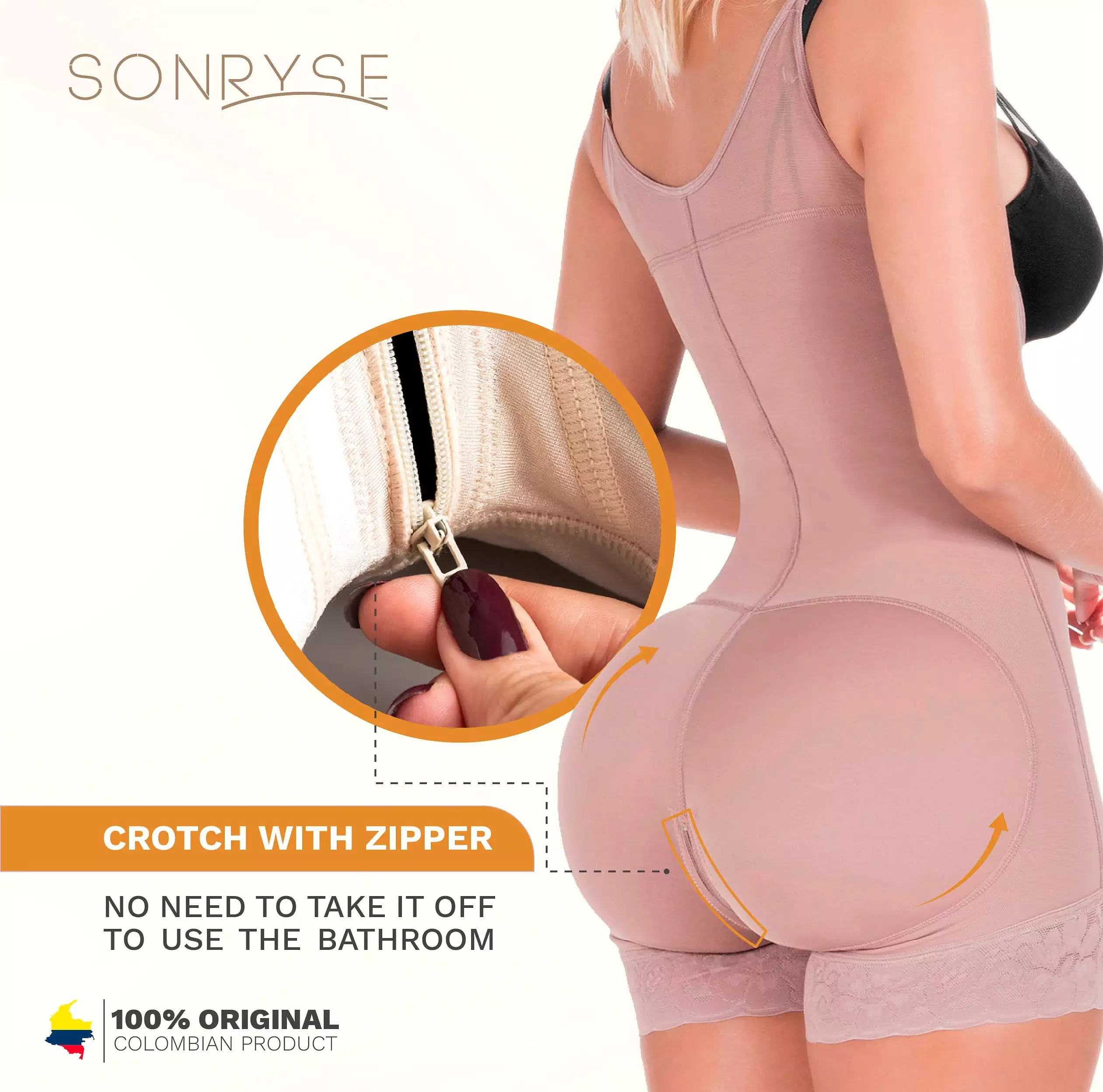 SONRYSE 068BF | FAJAS COLOMBIANAS POSTPARTUM & POST SURGERY TUMMY TUCK LIPO COMPRESSION GARMENT OPEN BUST SHORT SHAPEWEAR BODYSU