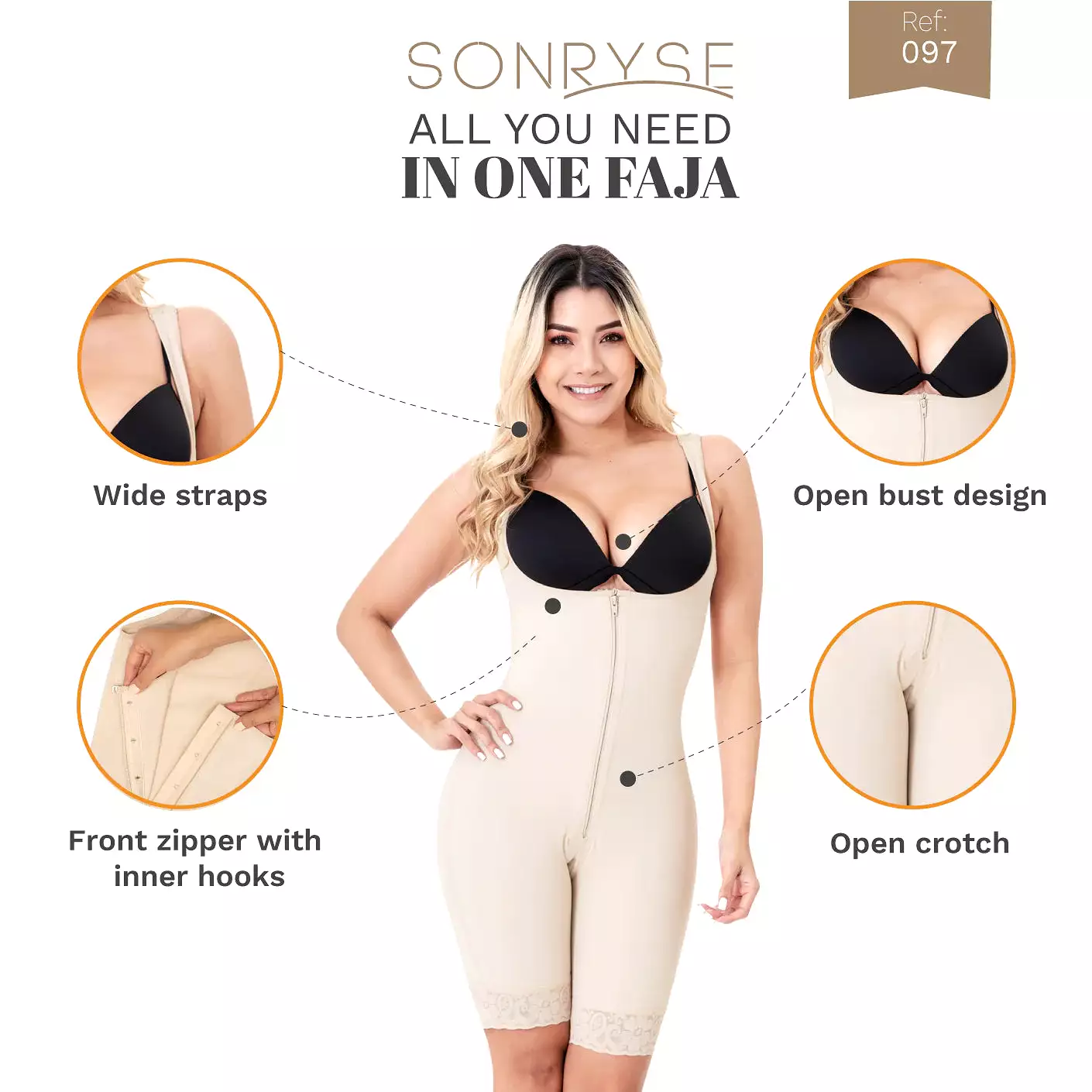 SONRYSE 097ZF | Postpartum and Post Surgery Tummy Control Shapewear | Powernet