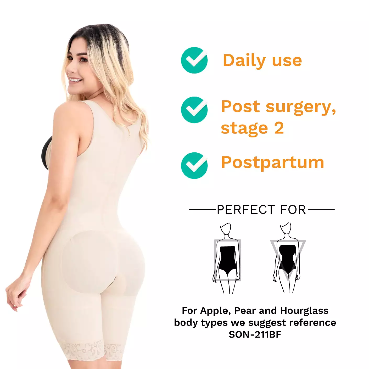 SONRYSE 097ZF | Postpartum and Post Surgery Tummy Control Shapewear | Powernet