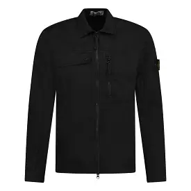 Stone Island Badge Zip Overshirt Jacket Black