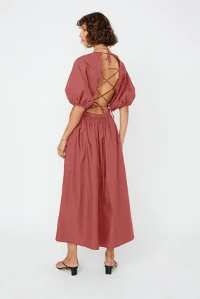 Suboo      SUBOO - Rossana Backless Dress (Wine)