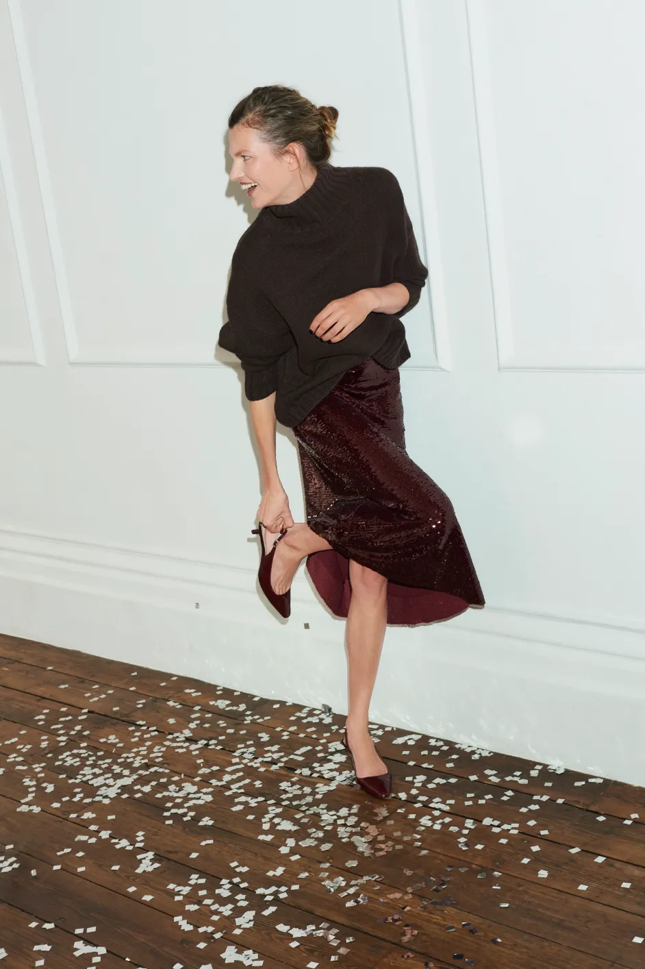 Suzy Sequin Skirt - Plum