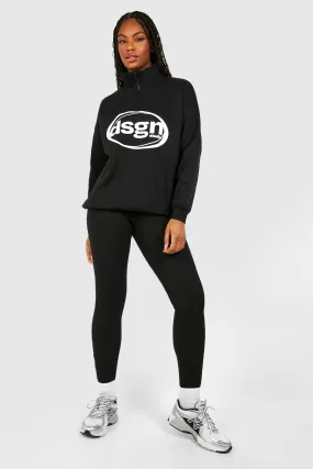 Tall Dsgn Studio Half Zip Sweater And Legging Set