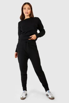 Tall Knitted Boat Neck Sweater & Jogger Set