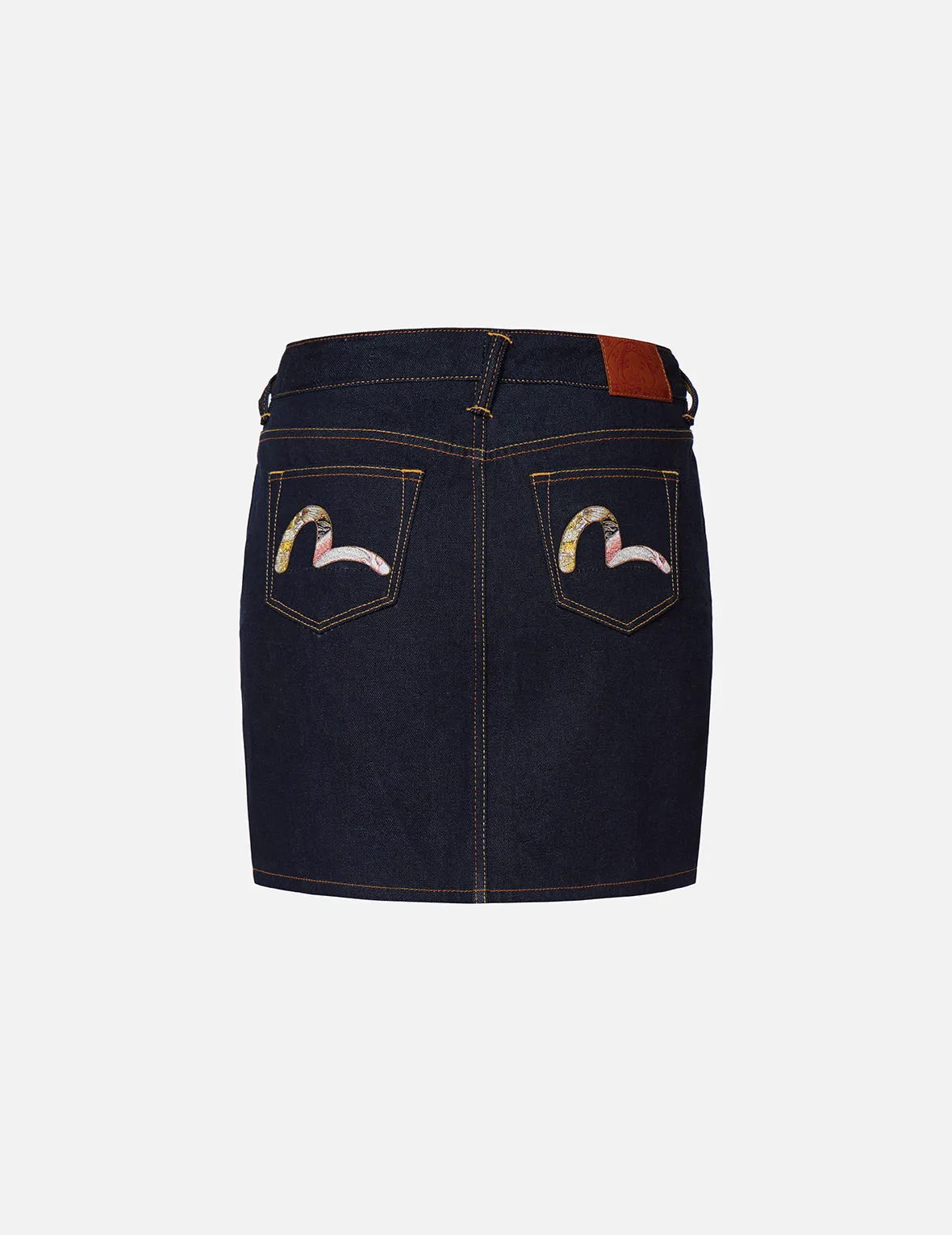 Tattoo Koi-pattern Seagull Embroidery Denim Skirt