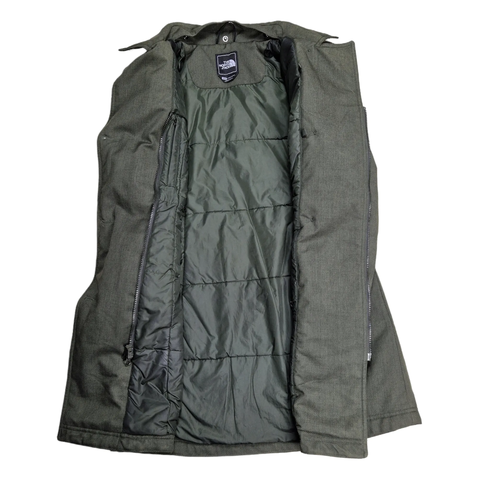 The North Face Pea Coat In Sage - Size M UK 10