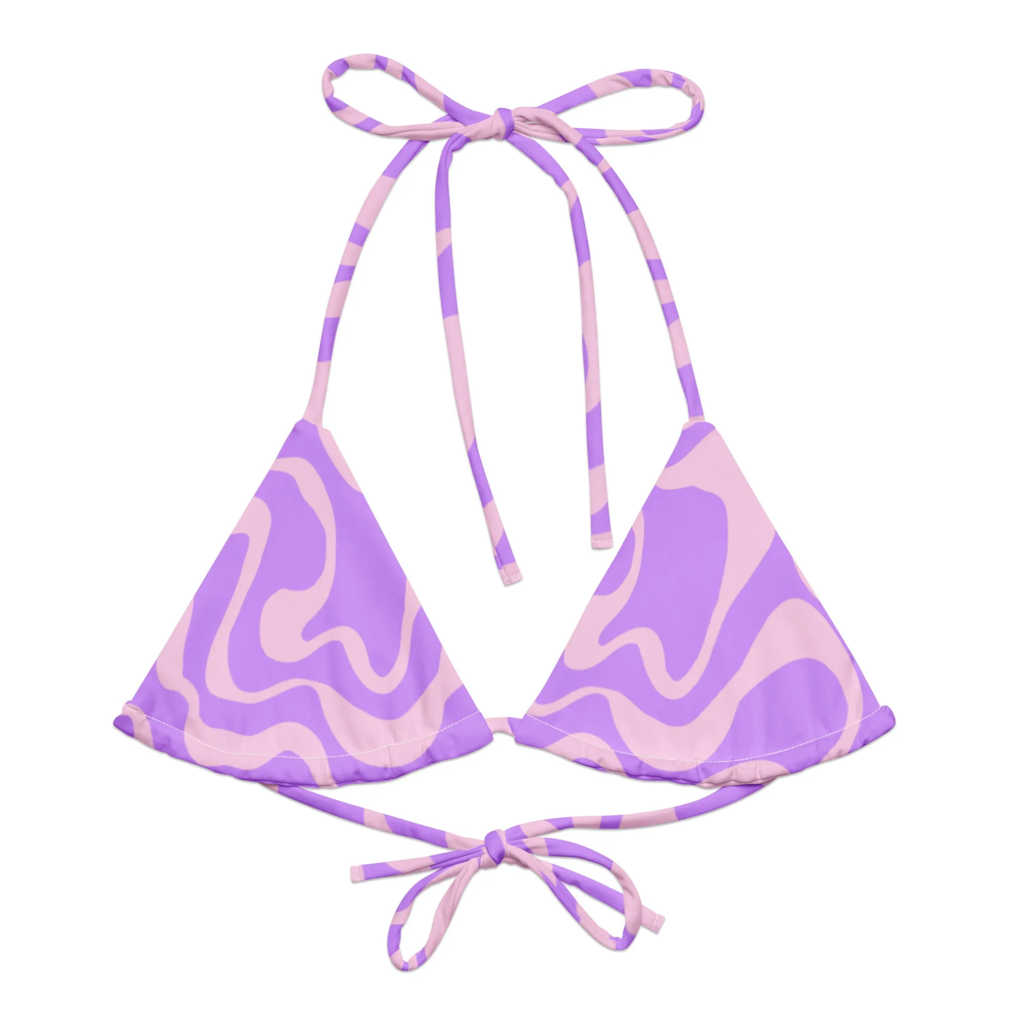 TRIANGLE STRING BIKINI TOP ECO - PURPLE SWIRLSA