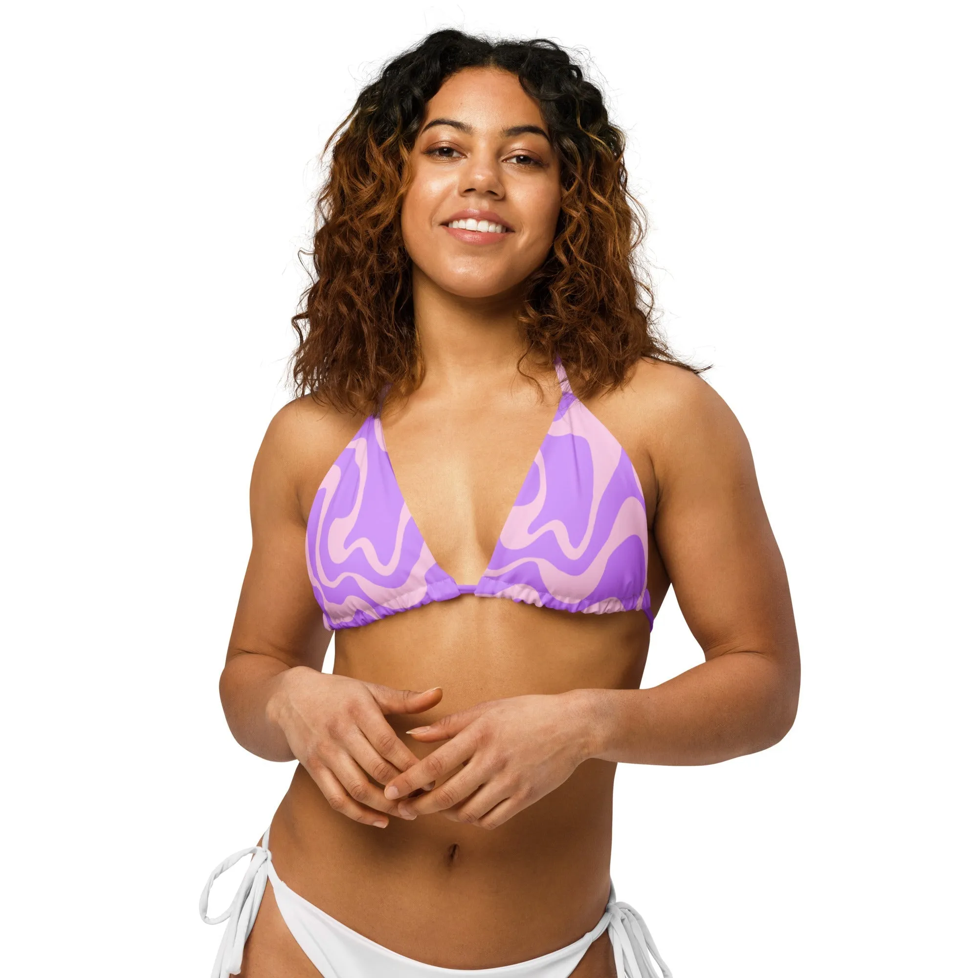 TRIANGLE STRING BIKINI TOP ECO - PURPLE SWIRLSA