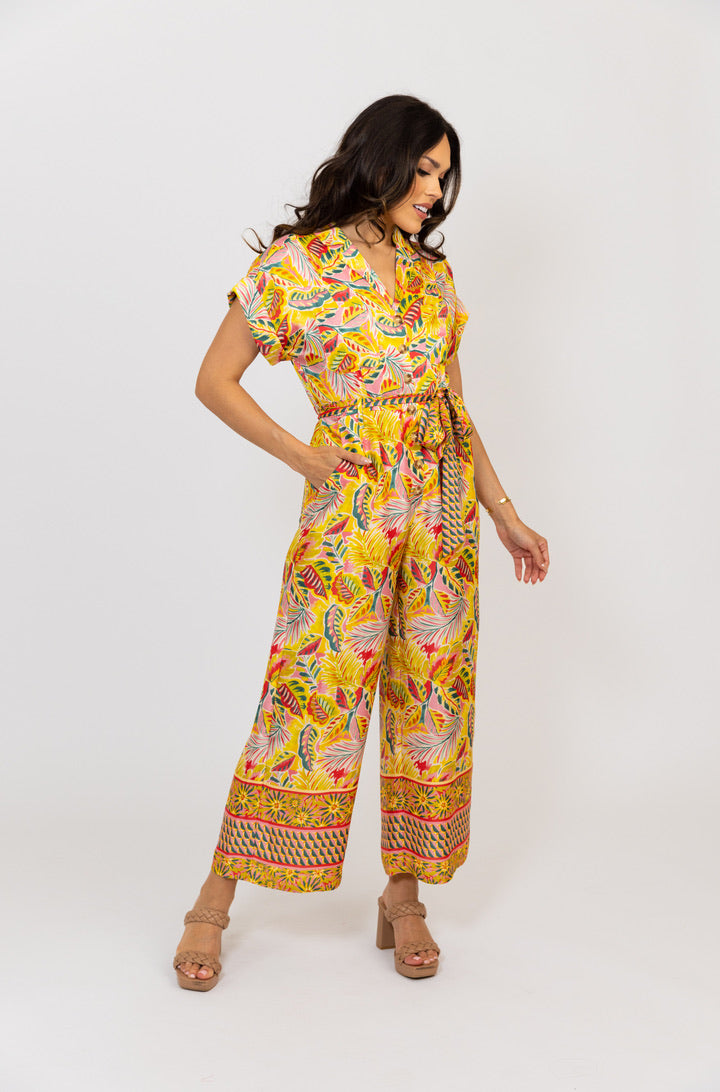 Tropical Satin Jumpsuit