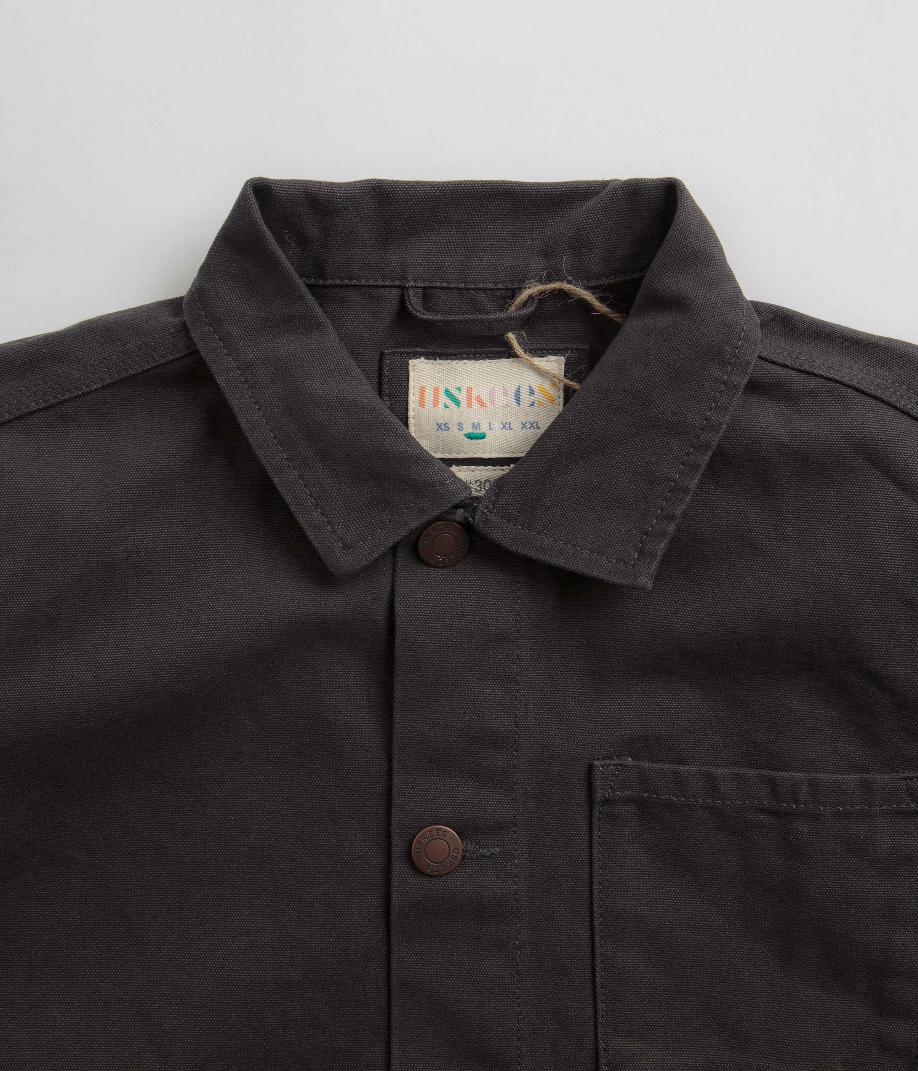 Uskees 3027 Canvas Buttoned Overshirt - Charcoal