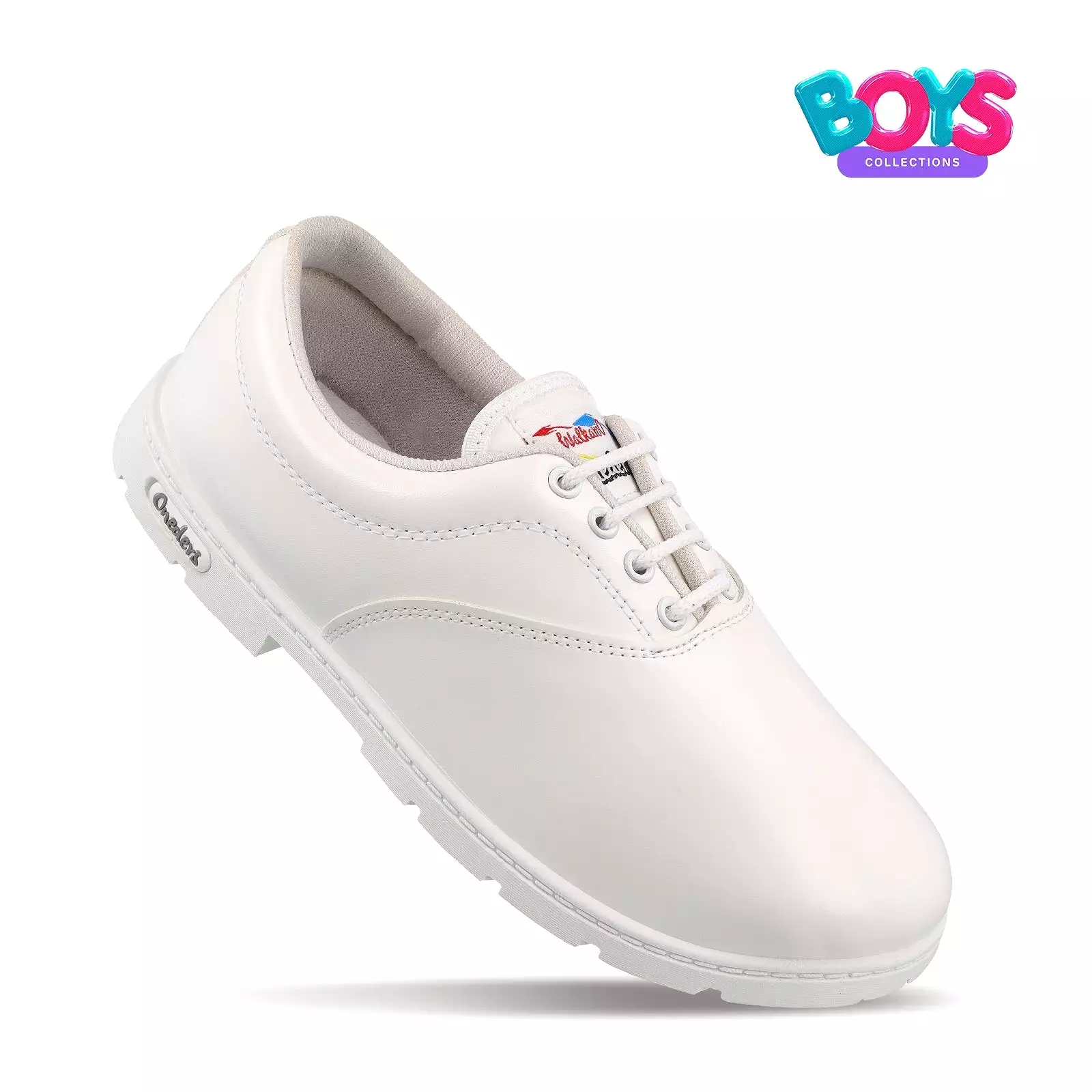 Walkaroo boys School Shoes - WV522 White