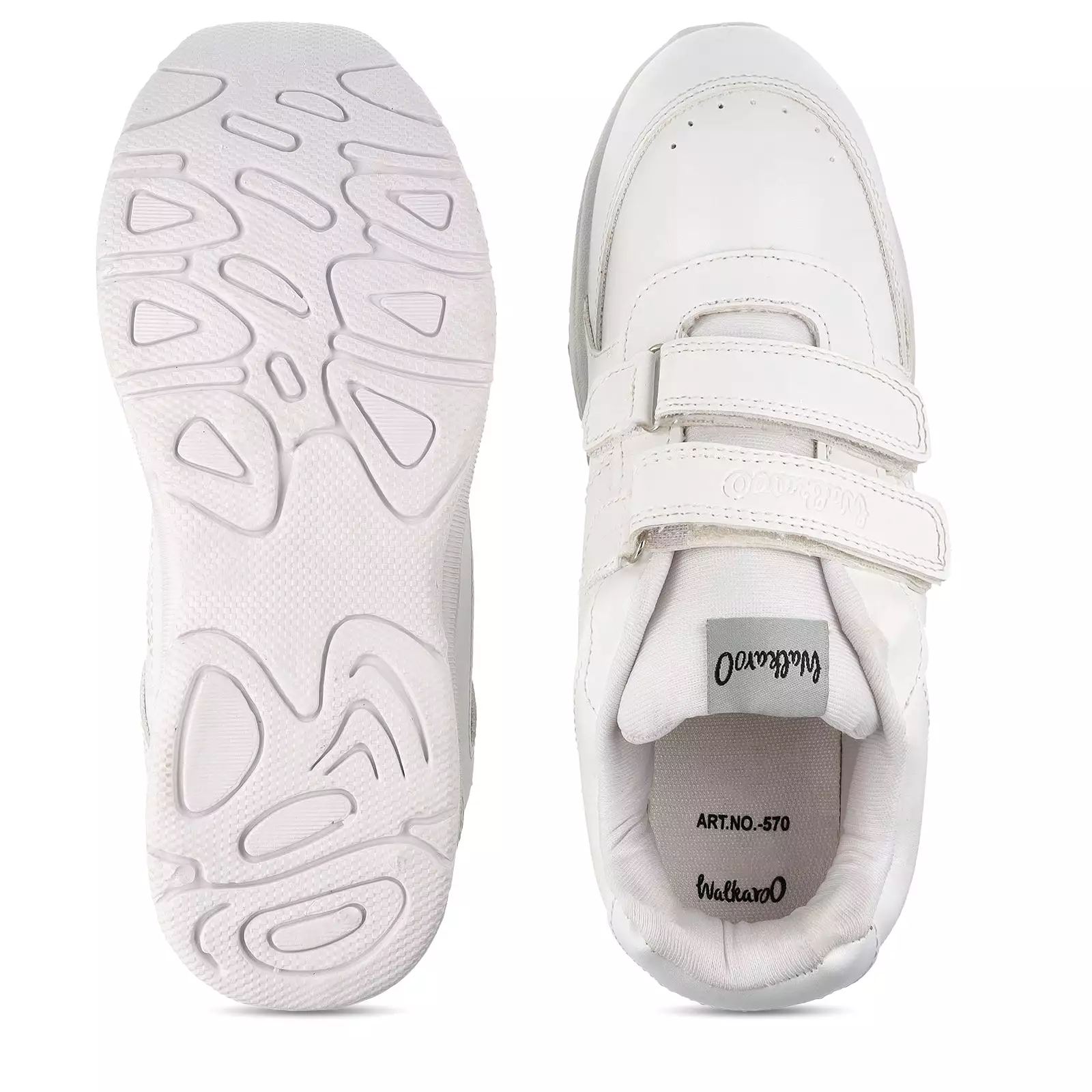 Walkaroo Kids School Shoes - 570 White