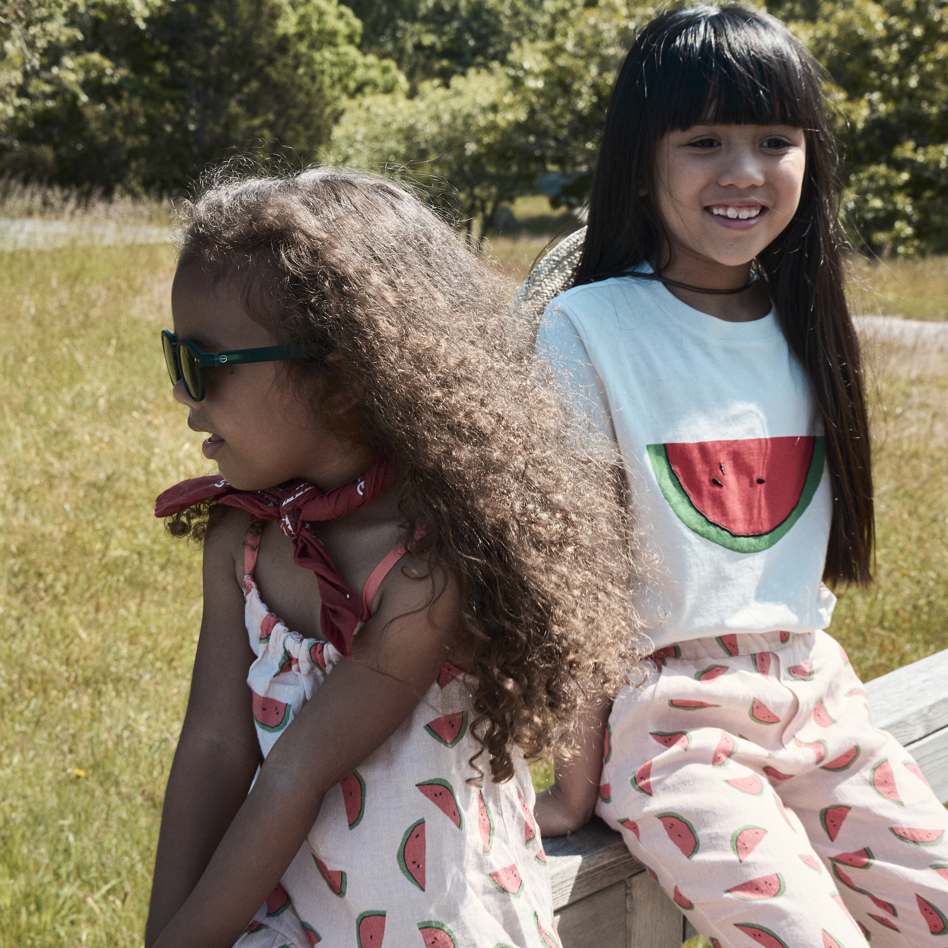 Watermelon Slices Linen Kid Dress