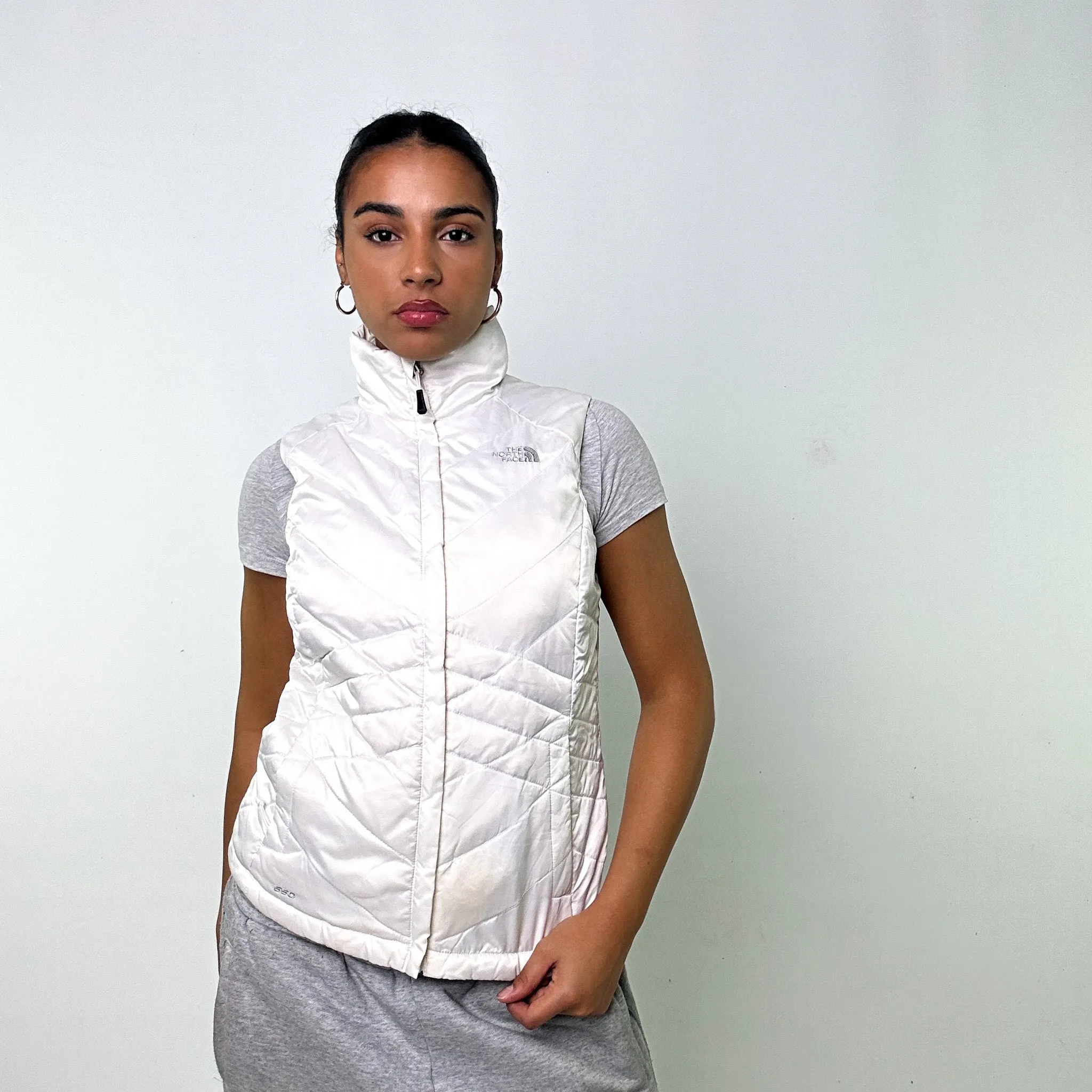 White y2ks The North Face 550 Series Puffer Jacket Coat Gilet (S)