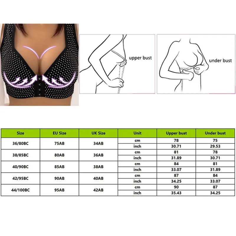 Women's Sexy Pink Seamless Front Closure Wire Free Full Cup Push-Up Bra