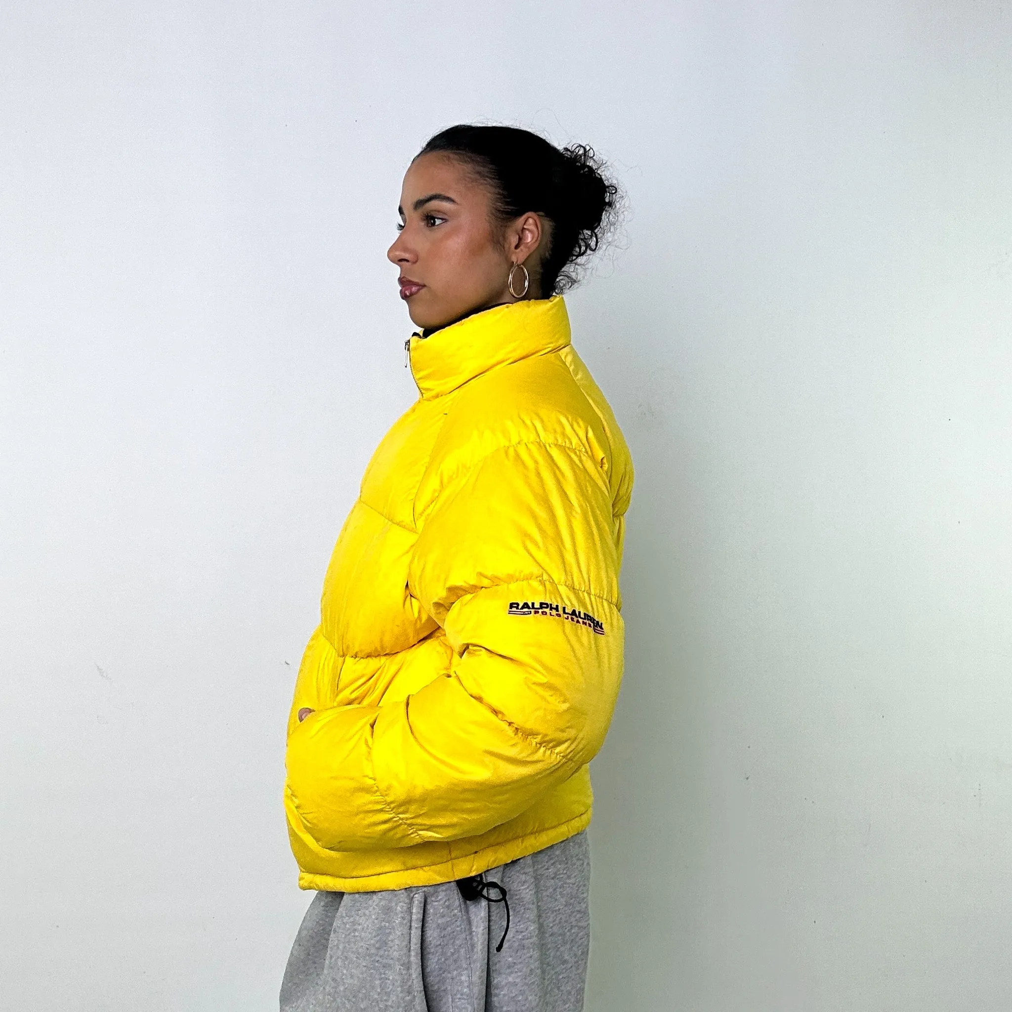 YELLOW 90S POLO SPORT RALPH LAUREN PUFFER JACKET COAT (